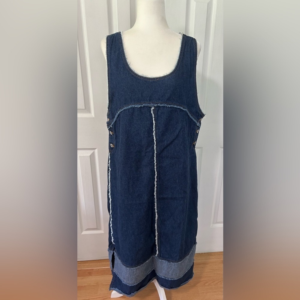 Me and you jean denim dress woman size large jumper